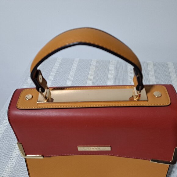 Dune London Handle Bag / Color-Block Mustard & Red Fall Colors - Picture 10 of 16